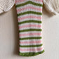 1970s Green and Pink Striped Sweater With Puff Sleeves (XS/S)