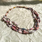 1970s Shades of Purple Triple-Strand Beaded Necklace