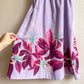 1970s Purple Floral Cotton Summer Dress (S/M)