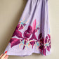 1970s Purple Floral Cotton Summer Dress (S/M)