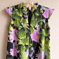 Gorgeous 1970s Purple and Green Hawaiian Maxi Dress (M)