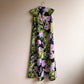 Gorgeous 1970s Purple and Green Hawaiian Maxi Dress (M)