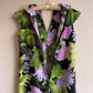 Gorgeous 1970s Purple and Green Hawaiian Maxi Dress (M)