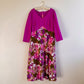 1970s Purple Maxi Dress With Floral Skirt (XL/2XL)