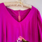 1970s Purple Maxi Dress With Floral Skirt (XL/2XL)