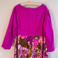 1970s Purple Maxi Dress With Floral Skirt (XL/2XL)