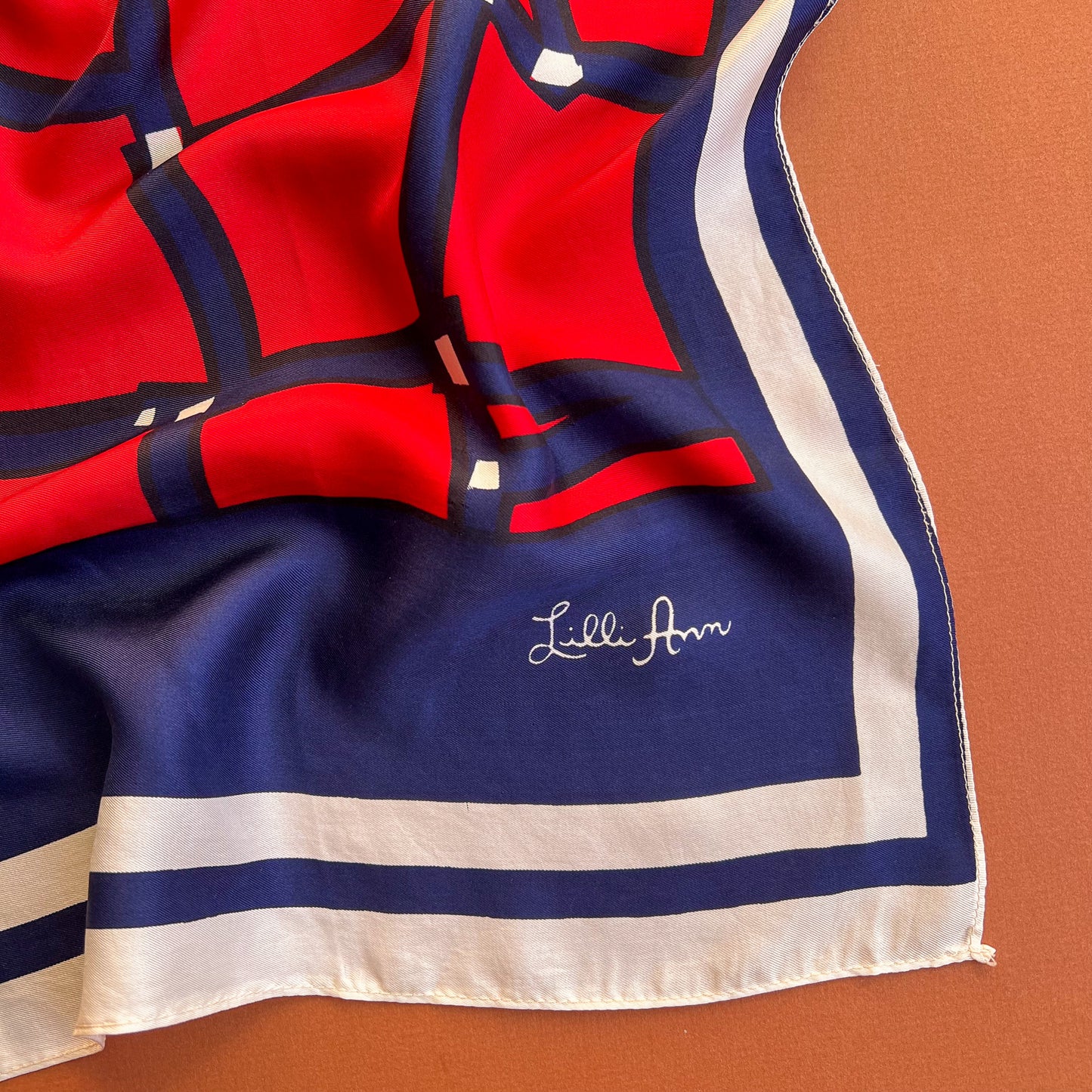 1970s Red, White, and Blue Lilli Ann Scarf