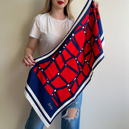 1970s Red, White, and Blue Lilli Ann Scarf