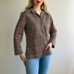 1970s Red and Green Plaid Buttoned Jacket (S/M)