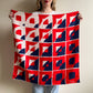 1970s Red, White, and Navy Silk Scarf from Echo