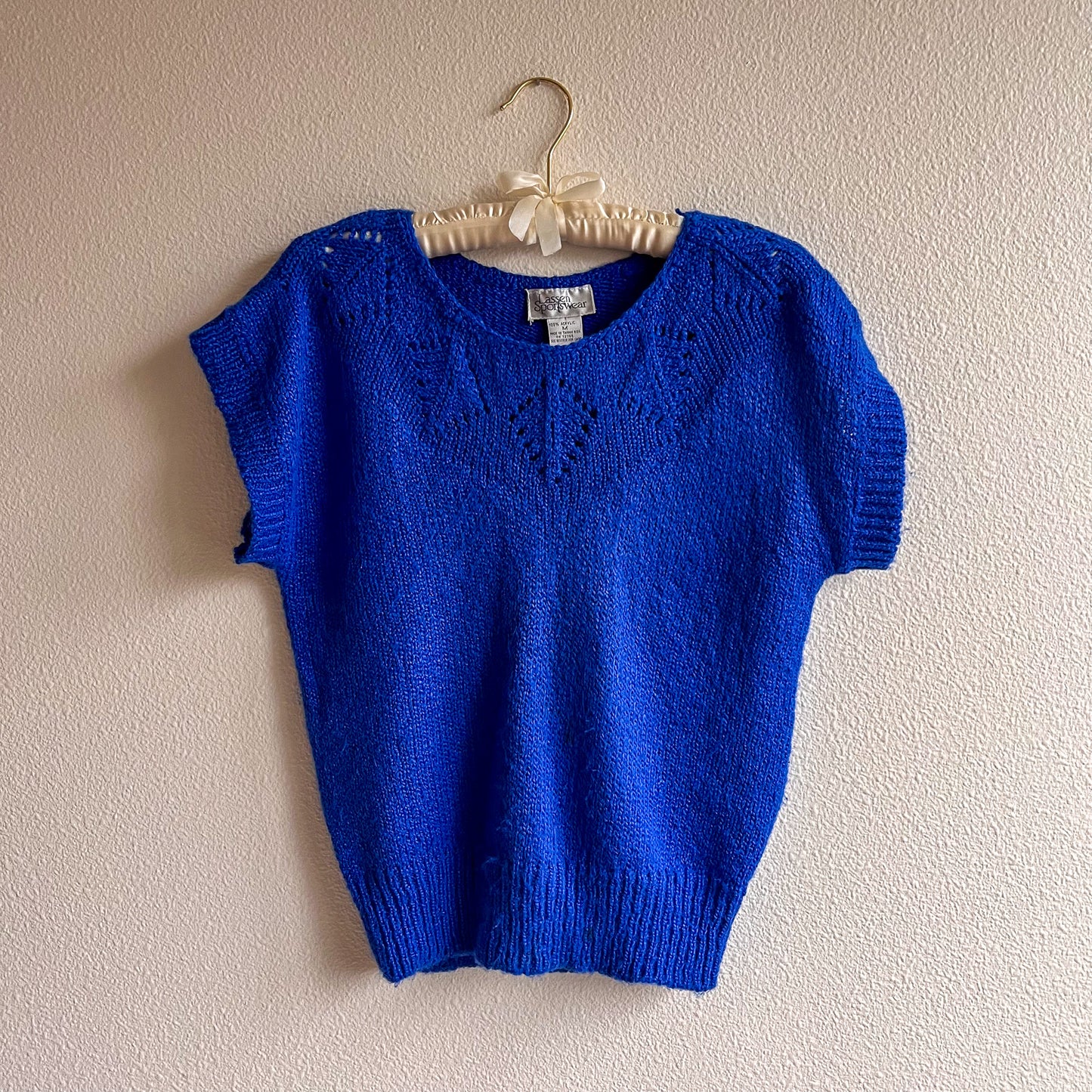 1970s Royal Blue Short Sleeve Sweater (M/L)