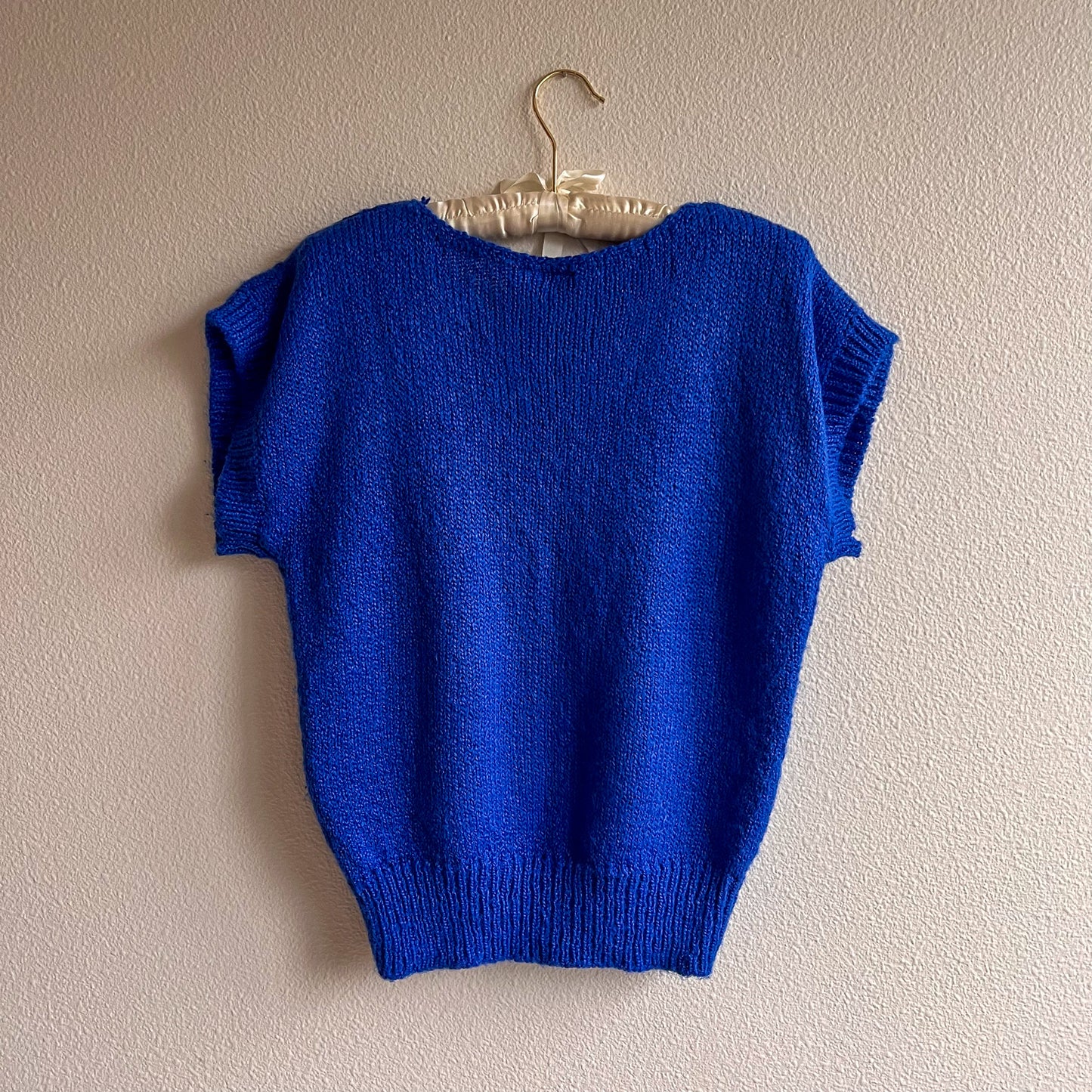 1970s Royal Blue Short Sleeve Sweater (M/L)