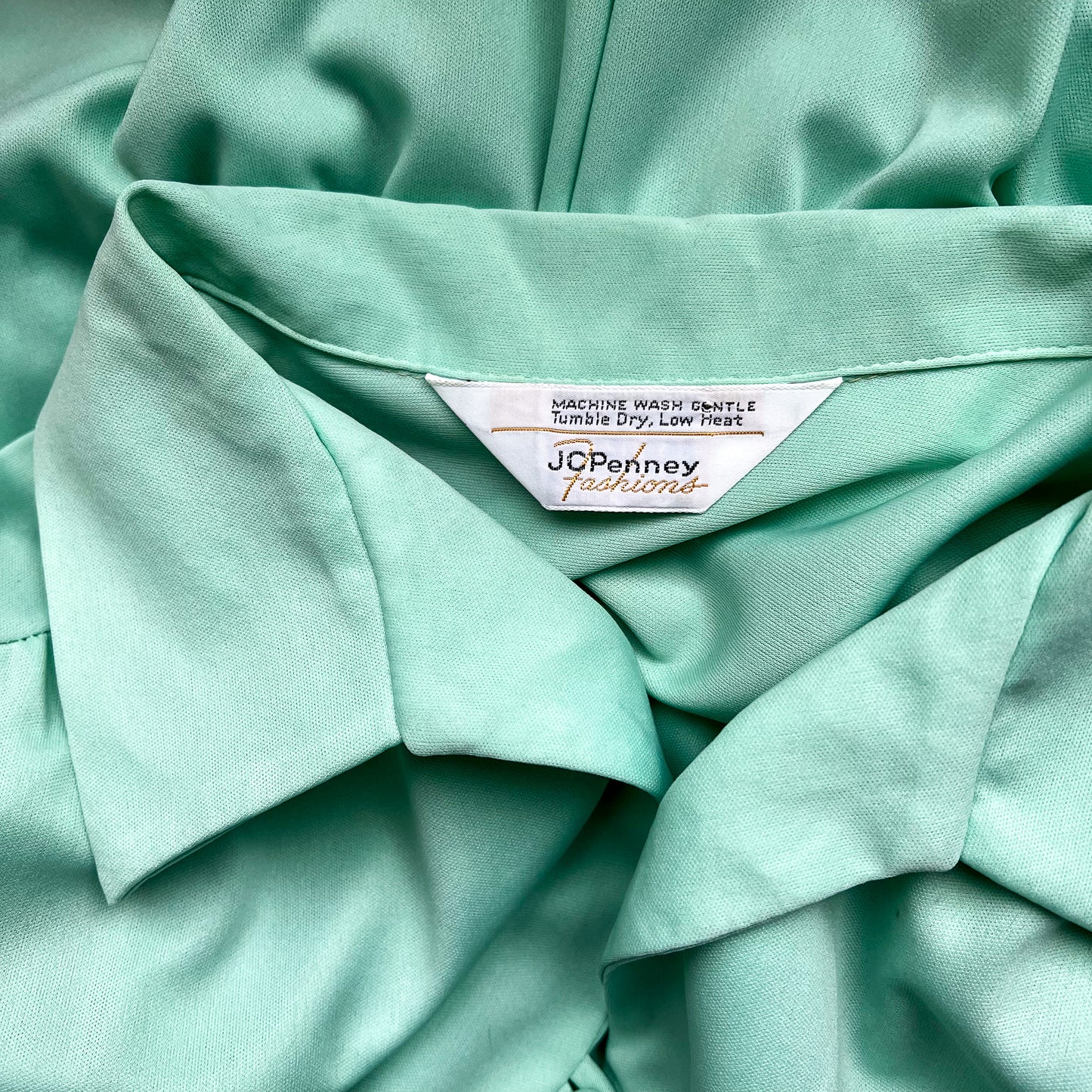 1970s Seafoam Buttoned Midi Dress (M/L)