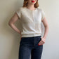 1970s Tan and White Quadrant Sweater (M/L)