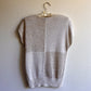 1970s Tan and White Quadrant Sweater (M/L)