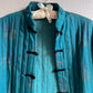 1970s Teal Quilted Jacket With Toggle Buttons (S/M)