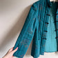 1970s Teal Quilted Jacket With Toggle Buttons (S/M)