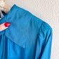 1970s Teal Silk Dress With Tie (M)
