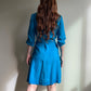 1970s Teal Silk Dress With Tie (M)