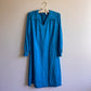 1970s Teal Silk Dress With Tie (M)