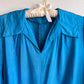 1970s Teal Silk Dress With Tie (M)