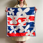 1970s Vera Red, White, and Blue Butterfly Scarf