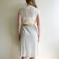 1970s White Fit-and-Flare Dress With Gold Belt (M/L)