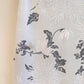 1970s White Maxi Dress With Gray Floral Print (L)