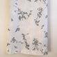 1970s White Maxi Dress With Gray Floral Print (L)
