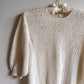 1970s White Short Sleeve Crochet Sweater (M/L)