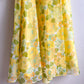 1970s Yellow and Green Floral Chiffon Gown (M)