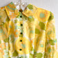 1970s Yellow and Green Floral Chiffon Gown (M)