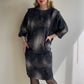 1980s Black Abstract Polka Dot Print Silk Dress (M/L)