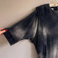 1980s Black Abstract Polka Dot Print Silk Dress (M/L)