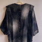 1980s Black Abstract Polka Dot Print Silk Dress (M/L)