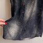 1980s Black Abstract Polka Dot Print Silk Dress (M/L)