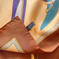 1980s Brown Bally Silk Scarf With Decorative Shoes