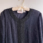 Stunning 1980s Black Beaded Party Jacket (L/XL)