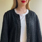 Stunning 1980s Black Beaded Party Jacket (L/XL)