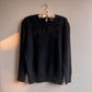 Cozy 1980s Black Beaded Long Sleeve Sweater (M/L)
