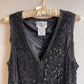 1980s Black Beaded and Sequined Vest (M/L)