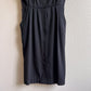 1980s Black Belted Dress With Gold Buttons (M)