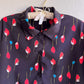 1980s Black Button Down With Red Tulips (L/XL)