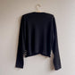 1980s Black Open Cardigan With Pearl Embellishments (M/L)