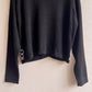 1980s Black Open Cardigan With Pearl Embellishments (M/L)