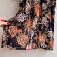 1980s Black Dress With Autumnal Rose Print (M)