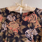 1980s Black Dress With Autumnal Rose Print (M)