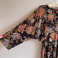 1980s Black Dress With Autumnal Rose Print (M)