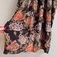 1980s Black Dress With Autumnal Rose Print (M)