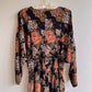 1980s Black Dress With Autumnal Rose Print (M)